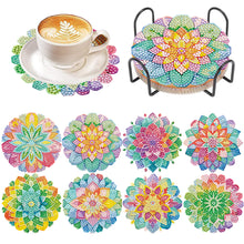Load image into Gallery viewer, 8Pcs Wooden Mandala Diamond Painting Coasters for Art Craft for Home Office

