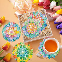 Load image into Gallery viewer, 8Pcs Wooden Mandala Diamond Painting Coasters for Art Craft for Home Office
