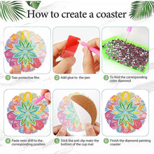 Load image into Gallery viewer, 8Pcs Wooden Mandala Diamond Painting Coasters for Art Craft for Home Office
