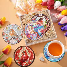 Load image into Gallery viewer, 8Pcs Wooden Bird Diamond Painting Coasters for Art Craft for Home Office
