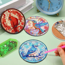 Load image into Gallery viewer, 8Pcs Wooden Bird Diamond Painting Coasters for Art Craft for Home Office

