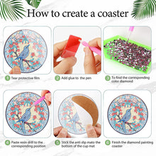 Load image into Gallery viewer, 8Pcs Wooden Bird Diamond Painting Coasters for Art Craft for Home Office
