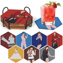 Load image into Gallery viewer, 7Pcs Wooden Singer Girl Diamond Painting Coasters for Art Craft for Home Office
