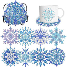 Load image into Gallery viewer, 8Pcs Wooden Snowflake Diamond Painting Coasters for Art Craft for Home Office
