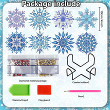 Load image into Gallery viewer, 8Pcs Wooden Snowflake Diamond Painting Coasters for Art Craft for Home Office
