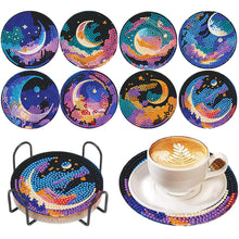 Load image into Gallery viewer, 8Pcs Wooden Night Sky Diamond Painting Coasters for Art Craft for Home Office
