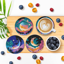 Load image into Gallery viewer, 8Pcs Wooden Night Sky Diamond Painting Coasters for Art Craft for Home Office
