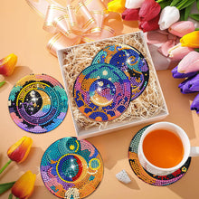 Load image into Gallery viewer, 8Pcs Wooden Sun Moon Star Diamond Painting Coasters for Art Craft for Home Decor
