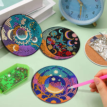 Load image into Gallery viewer, 8Pcs Wooden Sun Moon Star Diamond Painting Coasters for Art Craft for Home Decor
