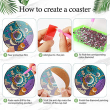 Load image into Gallery viewer, 8Pcs Wooden Sun Moon Star Diamond Painting Coasters for Art Craft for Home Decor
