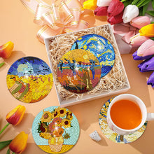 Load image into Gallery viewer, 8Pcs Wooden Van Gogh Style Diamond Painting Coasters for Art Craft for Home
