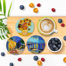 Load image into Gallery viewer, 8Pcs Wooden Van Gogh Style Diamond Painting Coasters for Art Craft for Home
