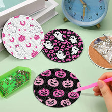Load image into Gallery viewer, 8Pcs Wooden Halloween Diamond Painting Coasters for Art Craft for Home Office
