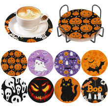 Load image into Gallery viewer, 8Pcs Wooden Halloween Diamond Painting Coasters for Art Craft for Home Office
