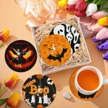 Load image into Gallery viewer, 8Pcs Wooden Halloween Diamond Painting Coasters for Art Craft for Home Office
