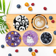 Load image into Gallery viewer, 8Pcs Wooden Halloween Diamond Painting Coasters for Art Craft for Home Office
