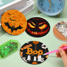Load image into Gallery viewer, 8Pcs Wooden Halloween Diamond Painting Coasters for Art Craft for Home Office
