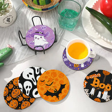 Load image into Gallery viewer, 8Pcs Wooden Halloween Diamond Painting Coasters for Art Craft for Home Office
