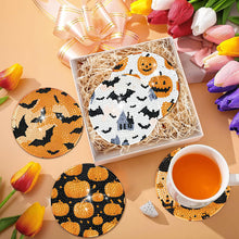 Load image into Gallery viewer, 8Pcs Wooden Halloween Diamond Painting Coasters for Art Craft for Home Office
