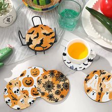 Load image into Gallery viewer, 8Pcs Wooden Halloween Diamond Painting Coasters for Art Craft for Home Office
