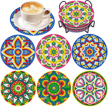 Load image into Gallery viewer, 6Pcs Wooden Pattern Diamond Painting Coasters for Art Craft for Home Office
