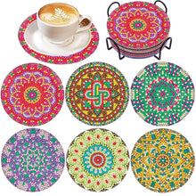 Load image into Gallery viewer, 6Pcs Wooden Pattern Diamond Painting Coasters for Art Craft for Home Office
