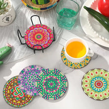 Load image into Gallery viewer, 6Pcs Wooden Pattern Diamond Painting Coasters for Art Craft for Home Office
