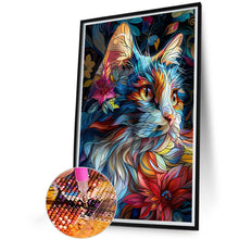 Load image into Gallery viewer, Diamond Painting - Full Round - Flower cat (40*60CM)

