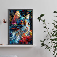 Load image into Gallery viewer, Diamond Painting - Full Round - Flower cat (40*60CM)
