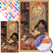 Load image into Gallery viewer, AB Diamond Painting - Full Round - Reading by the window Girl (40*70CM)
