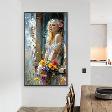 Load image into Gallery viewer, AB Diamond Painting - Full Round - Girl with blond hair by the window (40*70CM)
