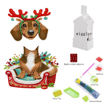 Load image into Gallery viewer, Xmas Acrylic Shaking Head French Bulldog 5D DIY Diamond Art Tabletop Decorations
