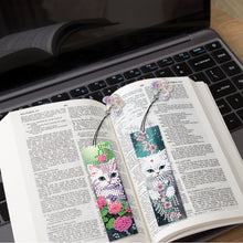 Load image into Gallery viewer, 3Pcs Special Shaped Cat Flower Diamond Painting Bookmark Making Kit Decoration
