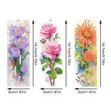 Load image into Gallery viewer, 3Pcs Special Shaped Flower DIY Diamond Painting Bookmark Making Kit Decoration

