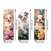 Load image into Gallery viewer, 3Pcs Special Shaped Dog Flower Diamond Painting Bookmark Making Kit Decoration
