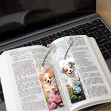 Load image into Gallery viewer, 3Pcs Special Shaped Dog Flower Diamond Painting Bookmark Making Kit Decoration
