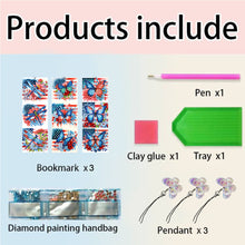 Load image into Gallery viewer, 3Pcs Special Shaped Butterfly Dragonfly DIY Diamond Painting Bookmark Making Kit
