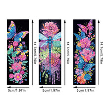 Load image into Gallery viewer, 3Pcs Special Shaped Animals Flowers Diamond Painting Bookmark Making Kit Decor
