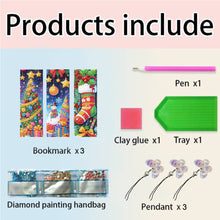 Load image into Gallery viewer, 3Pcs Special Shaped Merry Christmas Diamond Painting Bookmark Making Kit Decor

