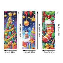 Load image into Gallery viewer, 3Pcs Special Shaped Merry Christmas Diamond Painting Bookmark Making Kit Decor
