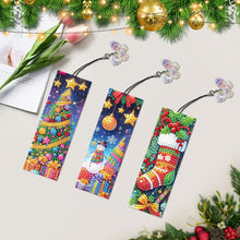 Load image into Gallery viewer, 3Pcs Special Shaped Merry Christmas Diamond Painting Bookmark Making Kit Decor
