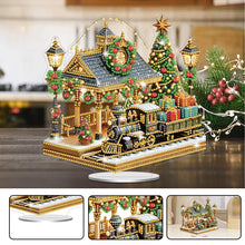 Load image into Gallery viewer, Acrylic Special Shaped Christmas Train Station Diamond Painting Desktop Decor
