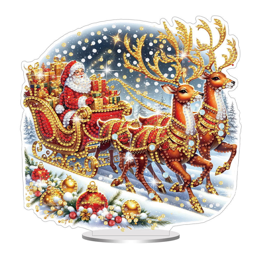 Acrylic Special Shaped Christmas Santa Claus Diamond Painting Desktop Decoration