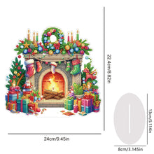 Load image into Gallery viewer, Acrylic Special Shaped Christmas Fireplace Diamond Painting Desktop Decorations
