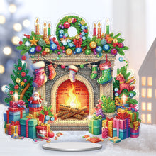 Load image into Gallery viewer, Acrylic Special Shaped Christmas Fireplace Diamond Painting Desktop Decorations
