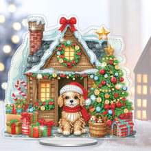 Load image into Gallery viewer, Acrylic Special Shaped Christmas Dog House Diamond Painting Desktop Decorations
