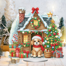 Load image into Gallery viewer, Acrylic Special Shaped Christmas Dog House Diamond Painting Desktop Decorations

