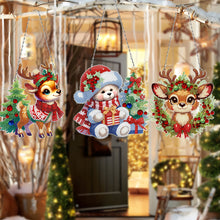 Load image into Gallery viewer, 3Pcs Acrylic Christmas Gnome 5D DIY Diamond Painting Dots Pendant for Art Crafts
