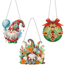 Load image into Gallery viewer, 3Pcs Acrylic Christmas Gnome 5D DIY Diamond Painting Dots Pendant for Art Crafts
