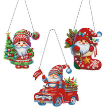Load image into Gallery viewer, 3Pcs Acrylic Christmas Gnome 5D DIY Diamond Painting Dots Pendant for Art Crafts
